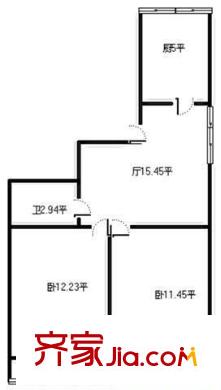 海泊雅居戶型圖2室戶型圖 2室1廳1衛(wèi)1廚