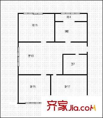 海泊雅居戶型圖3室戶型圖 3室1廳1衛(wèi)1廚