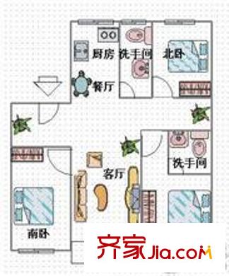 清水廬 3室 戶型圖