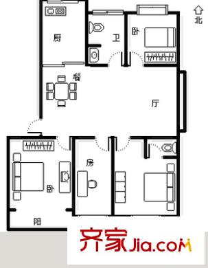 清水廬 3室 戶型圖