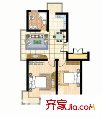 清水廬 2室 戶型圖