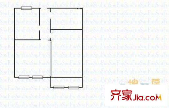 七六新村 戶型圖 一居