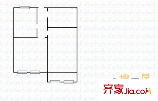 七六新村 1室 戶型圖