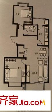 津盤鳳凰都戶型圖A 2室2廳1衛(wèi)1廚