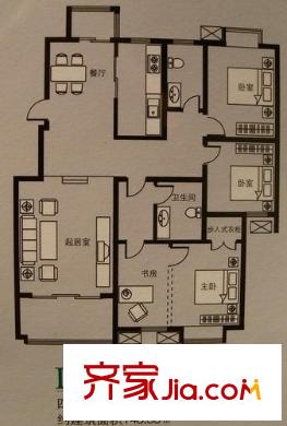 津盤鳳凰都戶型圖D 4室2廳2衛(wèi)1廚