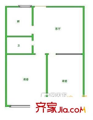 廣廈小區(qū)(興隆路)戶型圖兩居戶型圖 2室1廳1衛(wèi)1廚