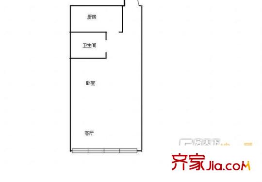 李村公園社區(qū)戶型圖1室戶型圖 1室1廳1衛(wèi)1廚
