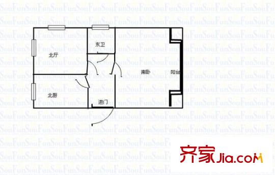 芙蓉花園 1室 戶型圖