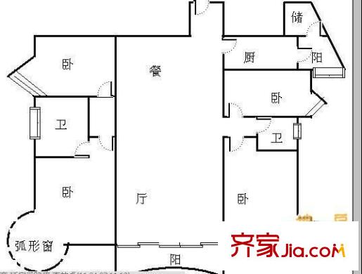 海信慧園二期 4室 戶型圖