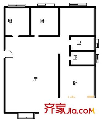 海信慧園二期 3室 戶型圖