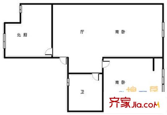恩波小區(qū) 2室 戶型圖