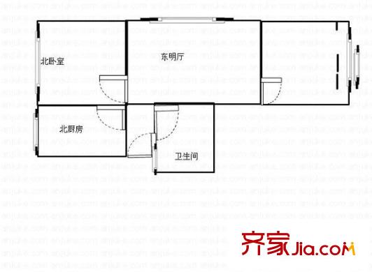 恩波小區(qū) 2室 戶型圖
