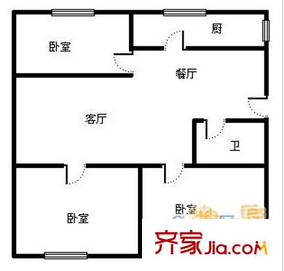 天泰新村三期 3室 戶型圖