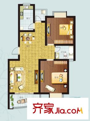 鰲山名苑多層E2戶(hù)型 2室2廳1衛(wèi)1廚