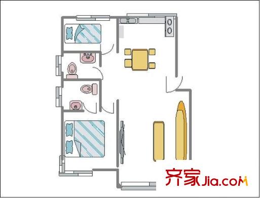 盈園廣場 2室 戶型圖