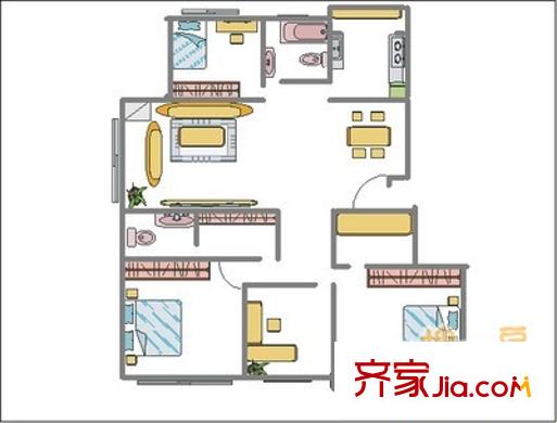 盈園廣場 4室 戶型圖