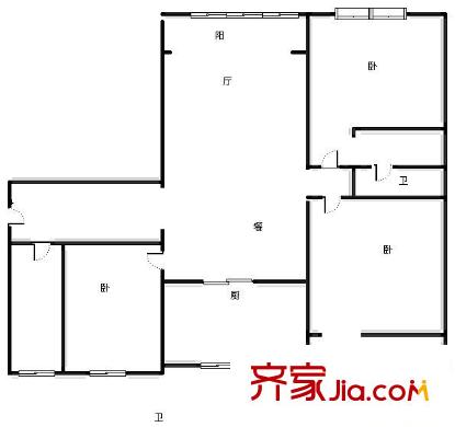 江山帝景 3室 戶型圖