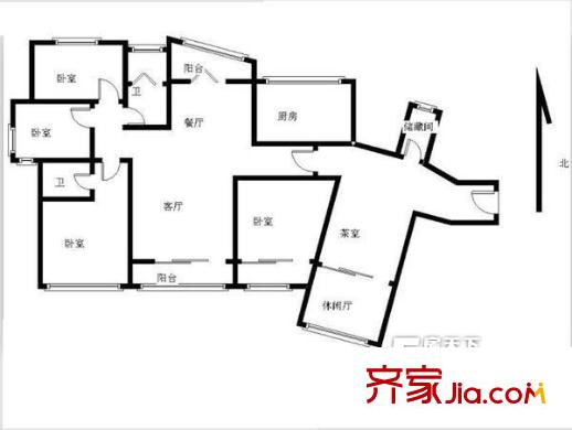 海信都市華彩戶型圖4室戶型圖 4室2廳2衛(wèi)1廚