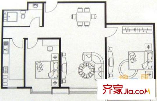海信都市華彩戶型圖都市華彩 2室 戶型圖 2室2廳1衛(wèi)1廚