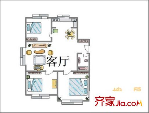 泰盛水晶之都 3室 戶型圖