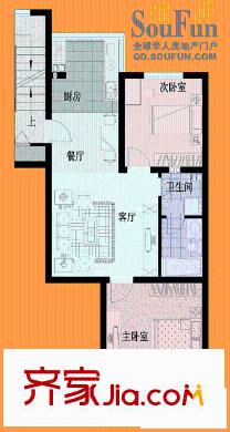 盈泰嘉園戶型圖2室2廳1衛(wèi)1廚
