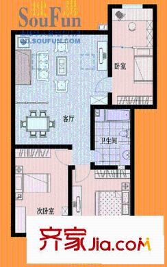 盈泰嘉園戶型圖3室2廳1衛(wèi)1廚