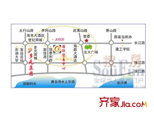 青島開發(fā)區(qū)國(guó)際貿(mào)易中心交通圖