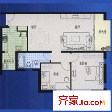 青島開發(fā)區(qū)國際貿(mào)易中心戶型圖標(biāo)準(zhǔn)層B,E戶型 2室2廳1衛(wèi)1廚