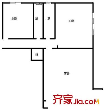 南九水路小區(qū)戶型圖3室戶型圖 3室1廳1衛(wèi)1廚
