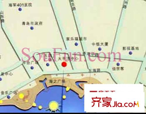 青島太平洋中心交通圖