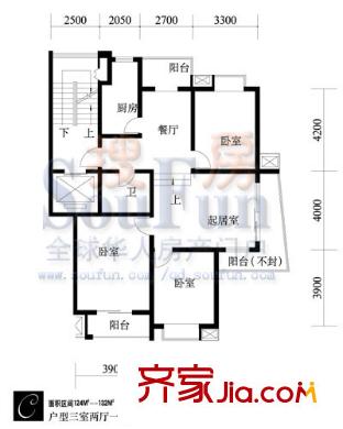 藍(lán)水假期戶(hù)型圖戶(hù)型圖4 3室2廳1衛(wèi)