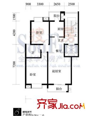 藍(lán)水假期戶型圖戶型圖2 2室2廳1衛(wèi)