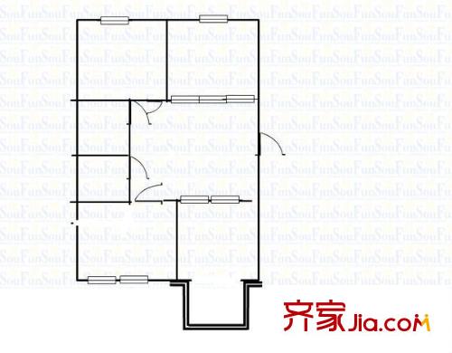 福嶺嘉苑E區(qū) 2室 戶型圖
