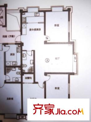觀象山莊戶型圖3室戶型圖 3室1廳1衛(wèi)1廚