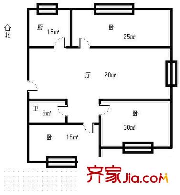 芳薈嘉苑 3室 戶型圖