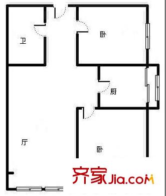 城市花園二期 2室 戶型圖
