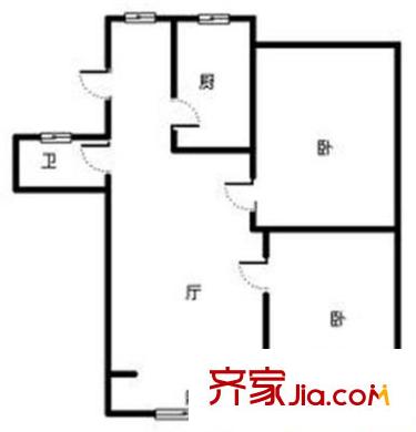 城市花園二期 2室 戶型圖