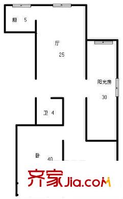 天福綠洲戶型圖2室戶型圖 2室1廳1衛(wèi)1廚