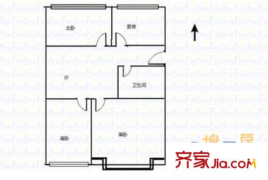 南口路社區(qū) 3室1廳 67平