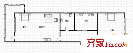 商丘路社區(qū)戶型圖2室 2室1衛(wèi)1廚