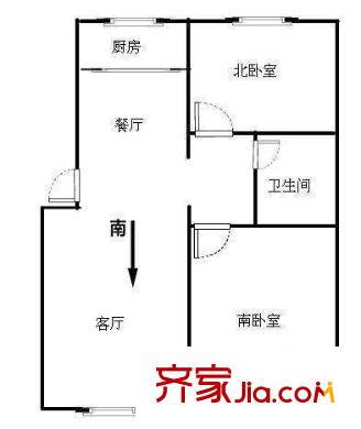 井岡新村 2室 戶型圖
