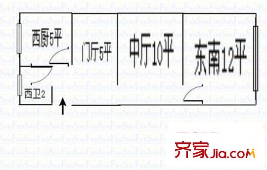登州路社區(qū) 1室 戶型圖