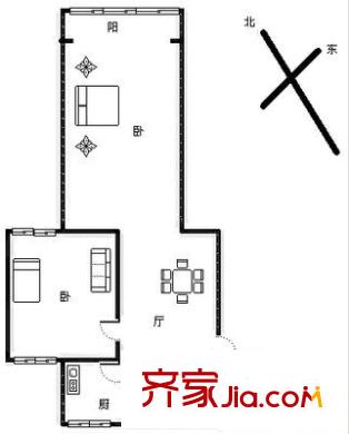 登州路社區(qū) 2室 戶型圖
