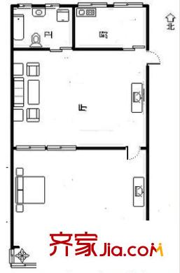 新亞花園 1室 戶型圖