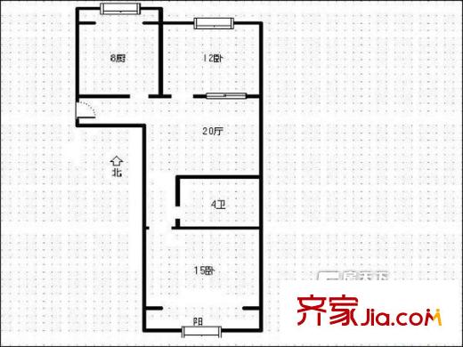 瑞昌路小區(qū)戶型圖2室戶型圖 2室1廳1衛(wèi)1廚