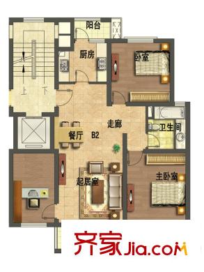 永合鼎泰豐1期小高層B2戶型 3室2廳1衛(wèi)