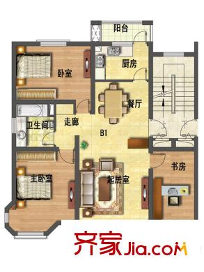永合鼎泰豐1期多層B1戶型 3室2廳1衛(wèi)