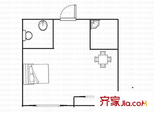 寶龍酒店式公寓戶型圖1室 1室1廳1衛(wèi)1廚