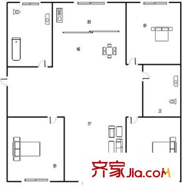 春陽(yáng)廣場(chǎng) 3室 戶型圖