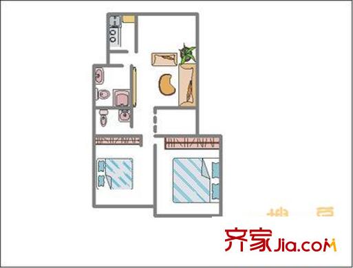 春陽(yáng)廣場(chǎng) 2室 戶型圖